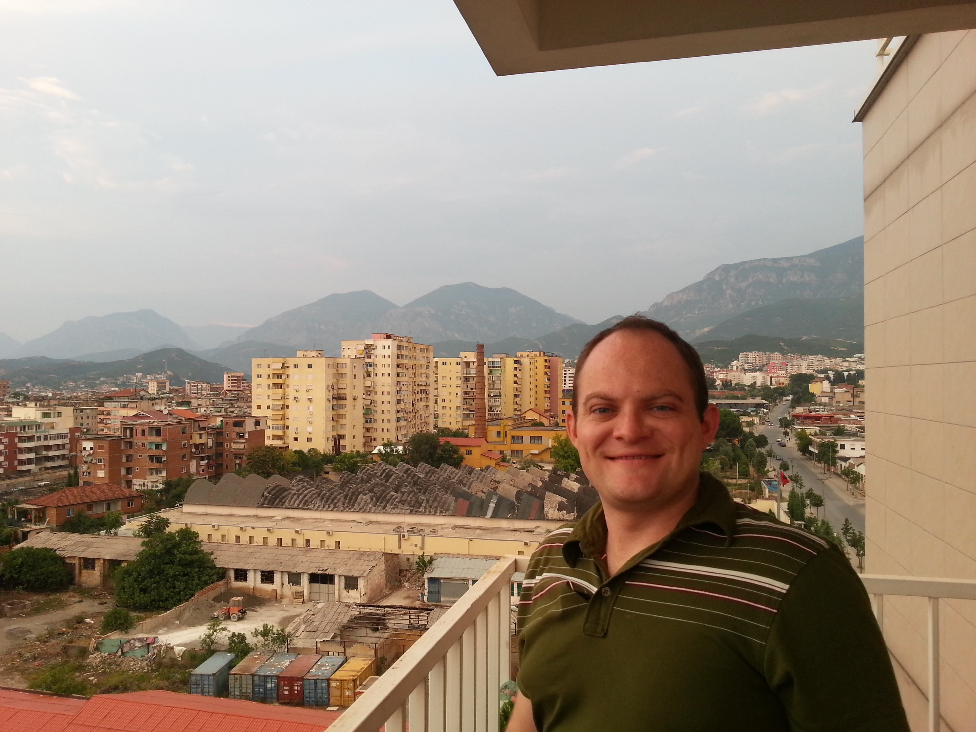 Looking out over the tirana cityscape