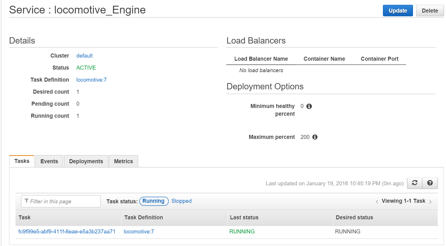 ECS service definition